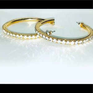 CZ Gold Hoop Earrings